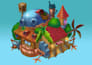 create stylized isometric game environment and assets